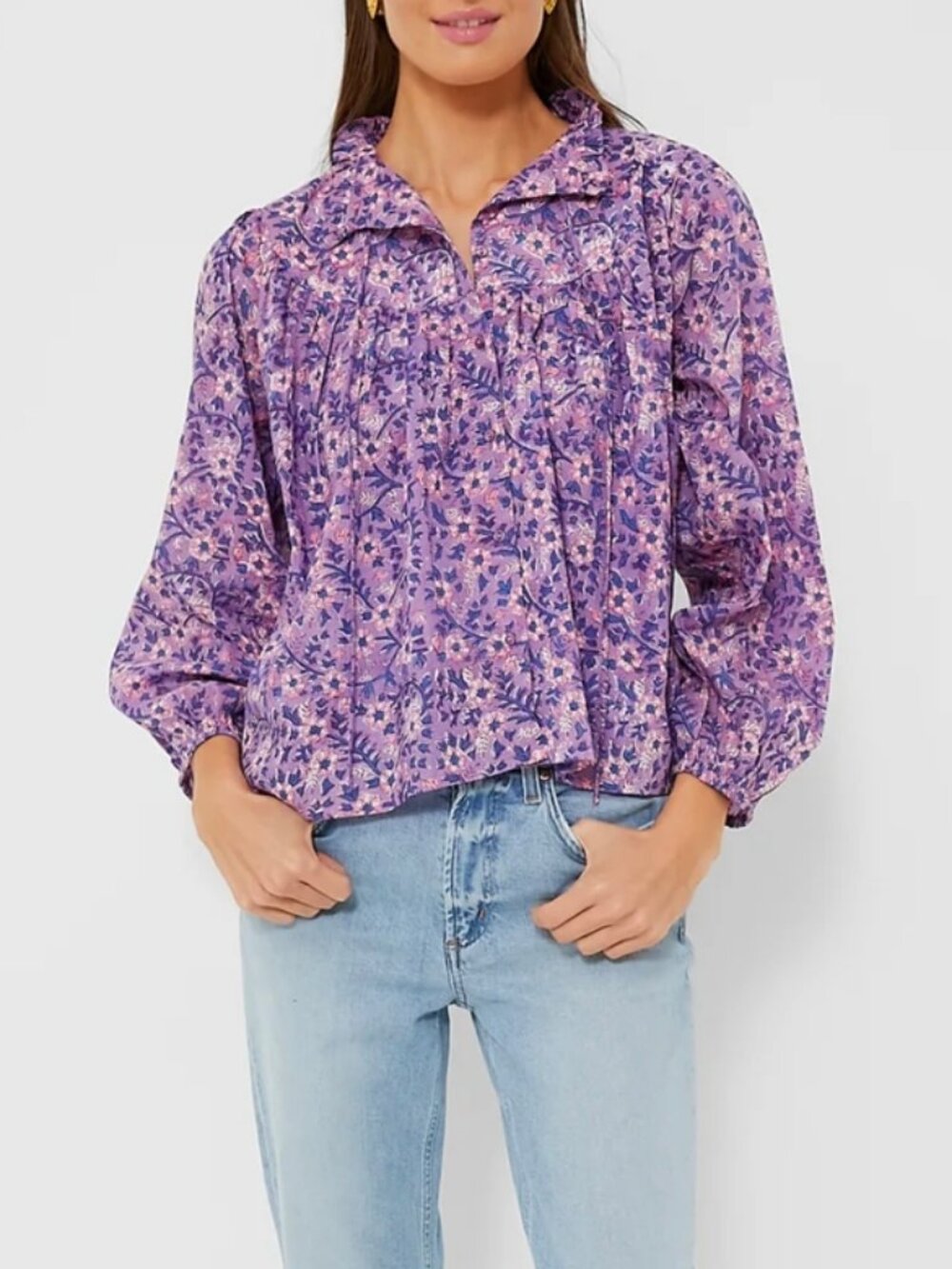 Love Tomas by Emerson Fry Organic Emmaline Blouse in Violet Wildflower